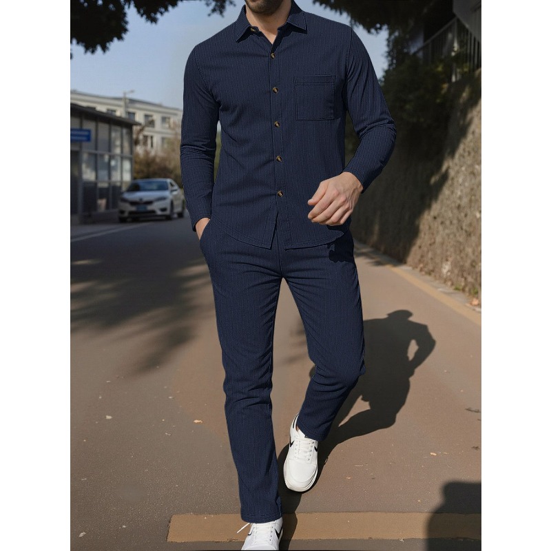 Ensemble deux pièces pour homm - Corduroy Button Up Shirt Men avis et prix