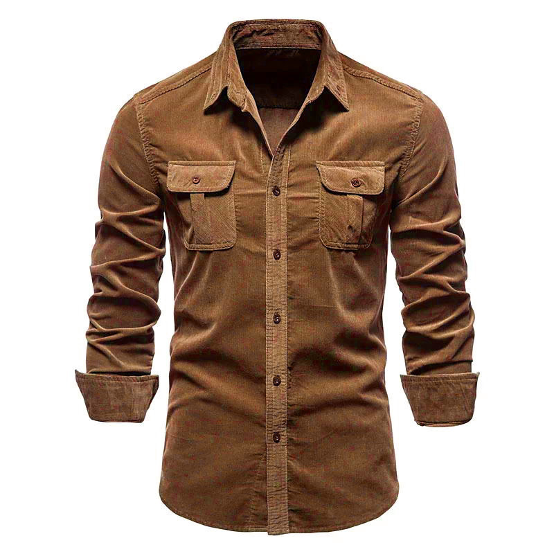 Chemise en velours côtelé pour - Corduroy Button Up Shirt Men avis et prix