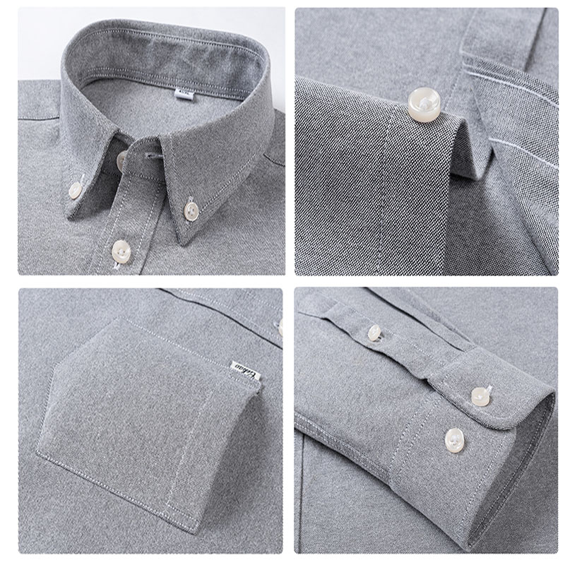 Chemises décontractées à manch - Oxford Cotton Casual Shirt Business avis et prix