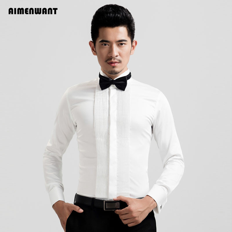 AIMENWANT-Chemises de smoking  - Mandarin Collar Formal Shirt Slim Fit avis et prix