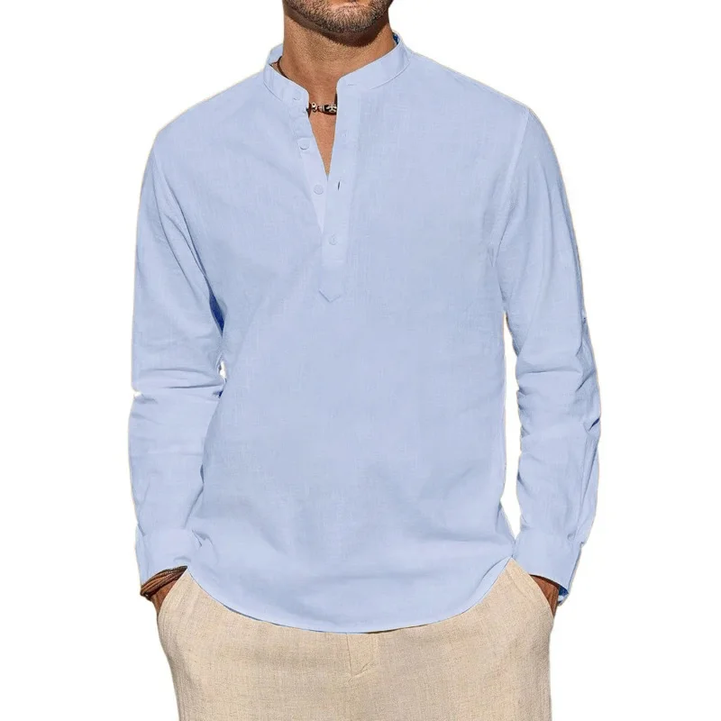 T-shirts à manches longues pou - Mens Linen Shirt Long Sleeve avis et prix