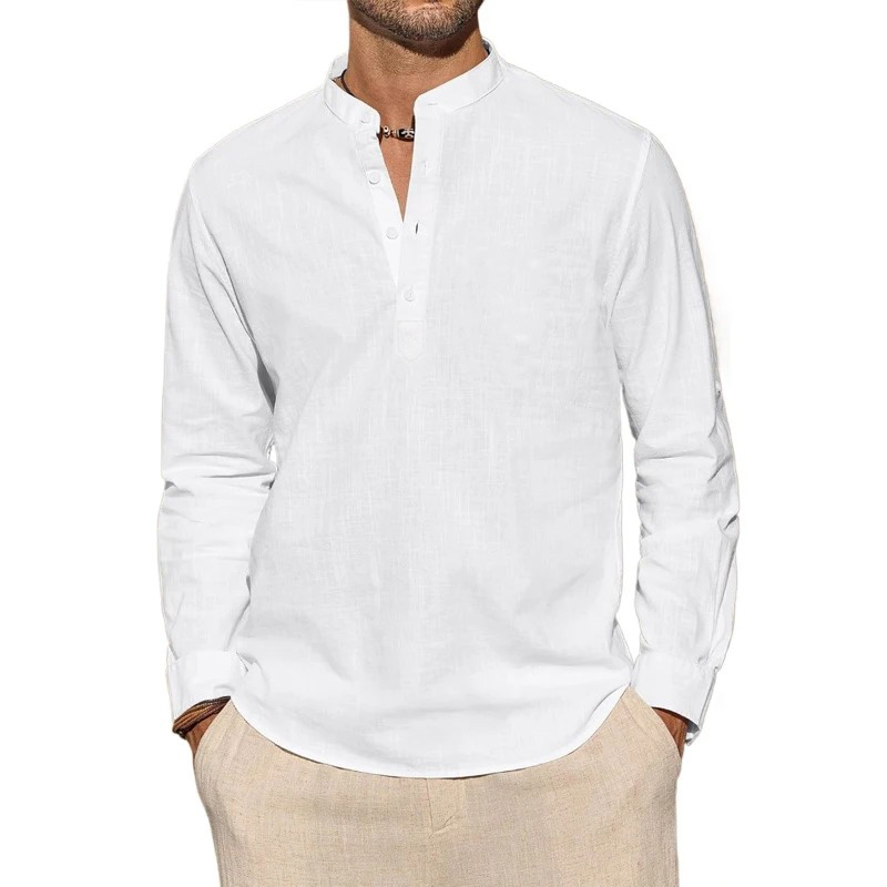 T-shirts à manches longues pou - Mens Linen Shirt Long Sleeve avis et prix