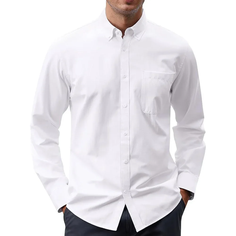 Chemises à manches longues pou - Oxford Cotton Casual Shirt Business avis et prix